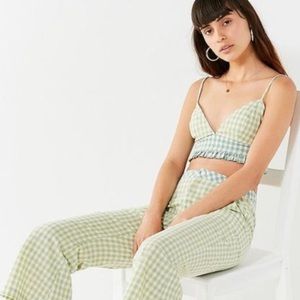 Urban outfitters gingham crop top! In green